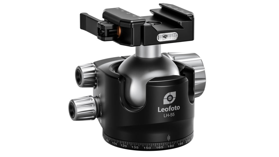Leofoto LH-55LSC Lever-Release Hybrid Clamp Ball Head, Arca, Black, LH-55LSC