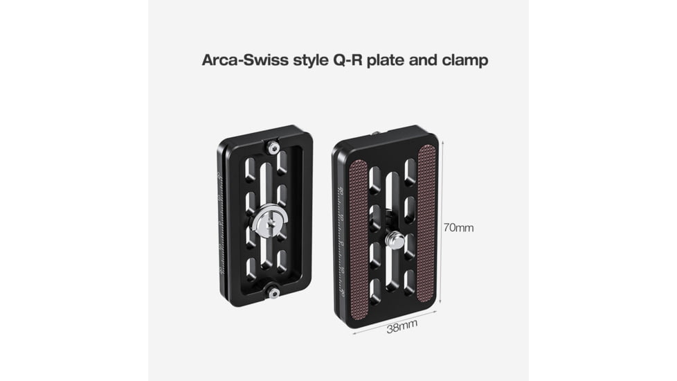 Leofoto LHC-60 60mm Screw-Knob Clamp w/QP-70N 70mm Plate Arca Compatible, Black, LHC-60
