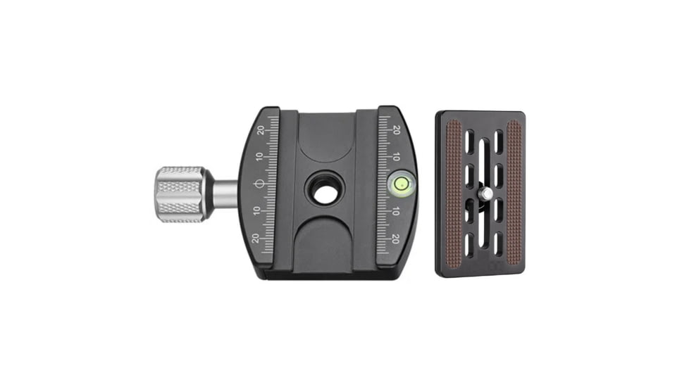 Leofoto LHC-60 60mm Screw-Knob Clamp w/QP-70N 70mm Plate Arca Compatible, Black, LHC-60