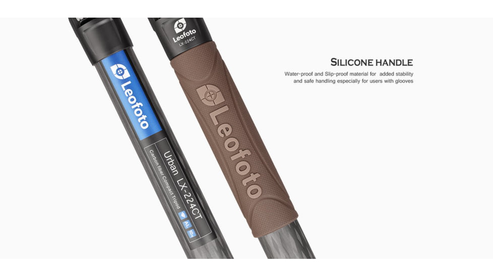 Leofoto LX-224CT/SW-02 Reversible Travel Tripod for Binoculars w/ 2-Way Pan Head Kit, Black, LX-224CT+SW-02