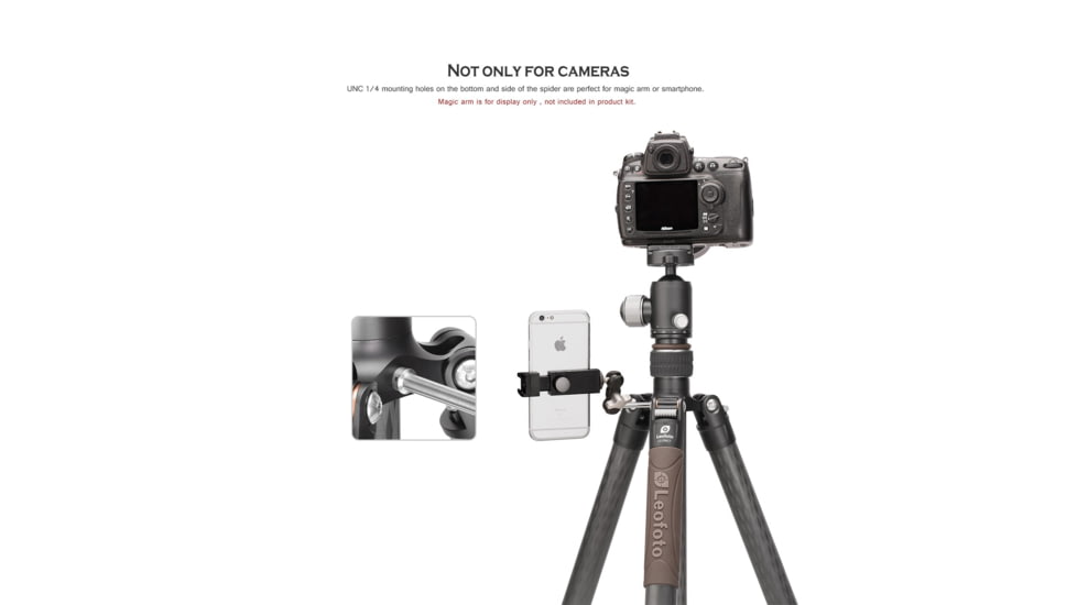 Leofoto LX-254CT/XB-32 Reversible Travel Tripod w/ Ball Head Set, Black, LX-254CT+XB-32