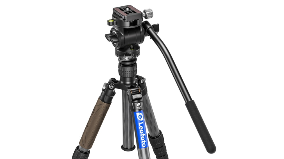 Leofoto LX-255CT/BV-1 Reversible Travel Tripod w/ Bino Fluid Head Kit, Black, LX-225CT+BV-1
