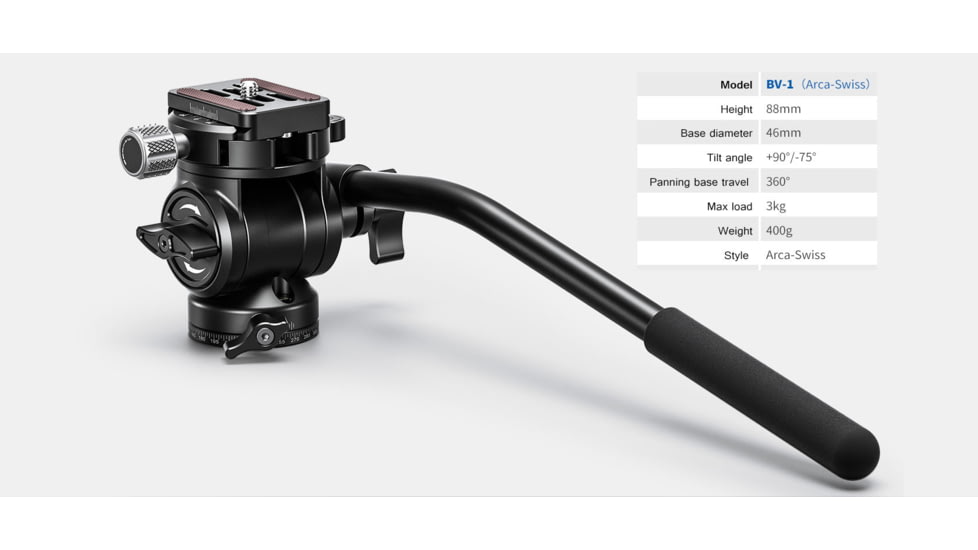 Leofoto LX-255CT/BV-1 Reversible Travel Tripod w/ Bino Fluid Head Kit, Black, LX-225CT+BV-1