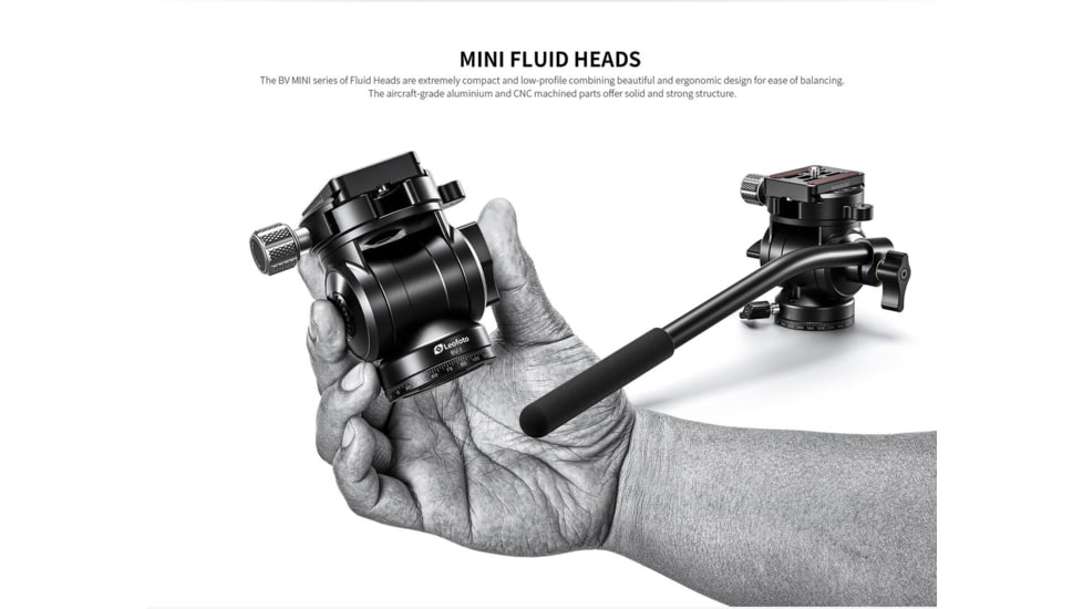 Leofoto LX-255CT/BV-1 Reversible Travel Tripod w/ Bino Fluid Head Kit, Black, LX-225CT+BV-1