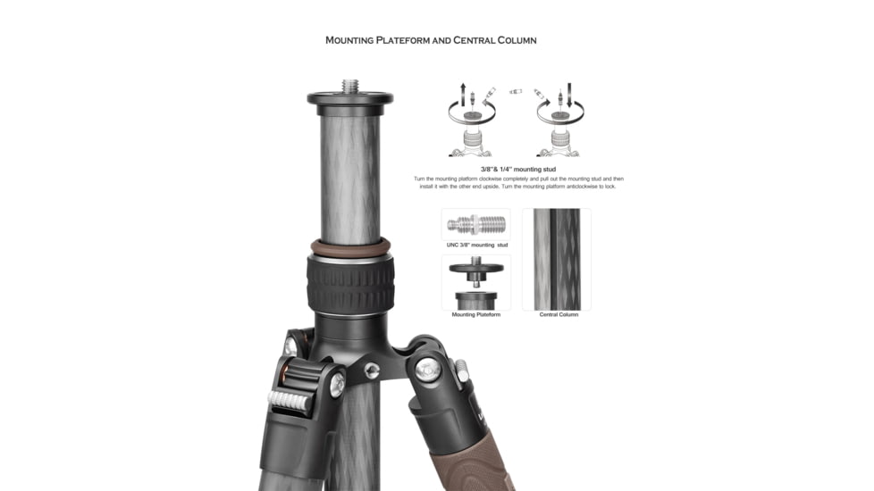 Leofoto LX-255CT/XB-32 Reversible Travel Tripod w/ Ball Head Set, Black, LX-255CT+XB-32