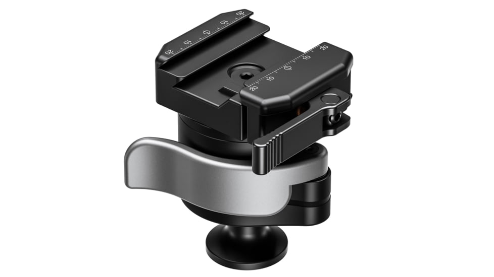 Leofoto MA-40X Outdoors Lever-Release Rapid Lock Ball Head w/ Hybrid Clamp, Arca/Picatinny, Black, MA-40X