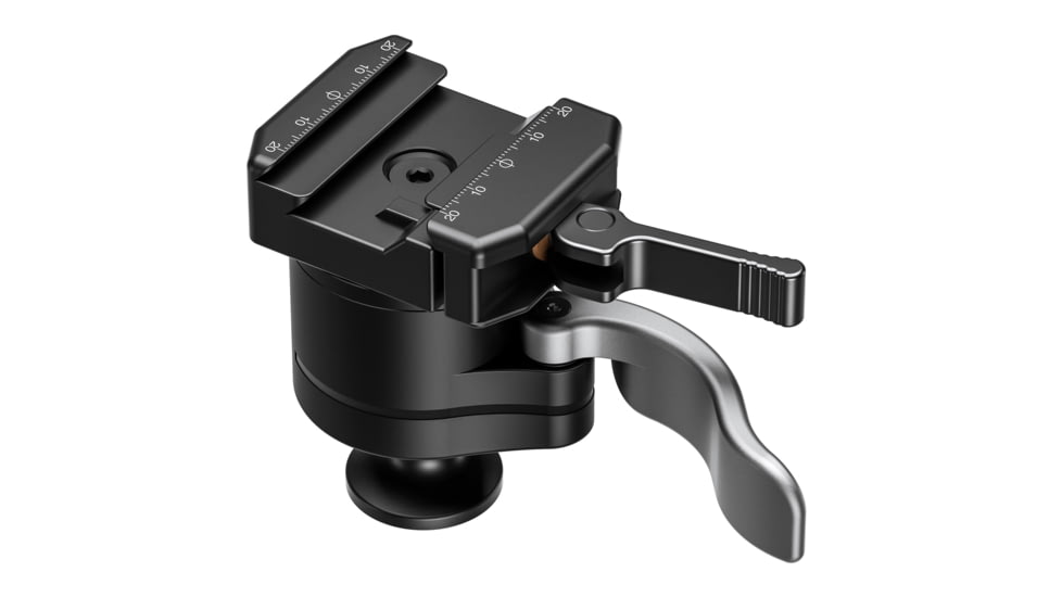 Leofoto MA-40X Outdoors Lever-Release Rapid Lock Ball Head w/ Hybrid Clamp, Arca/Picatinny, Black, MA-40X