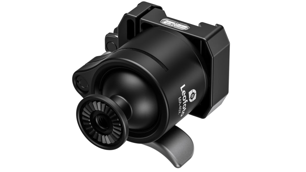 Leofoto MA-40X Outdoors Lever-Release Rapid Lock Ball Head w/ Hybrid Clamp, Arca/Picatinny, Black, MA-40X