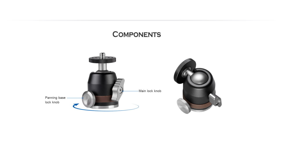 Leofoto MBH-19 Micro/Mini Ball Head, Black, MBH-19