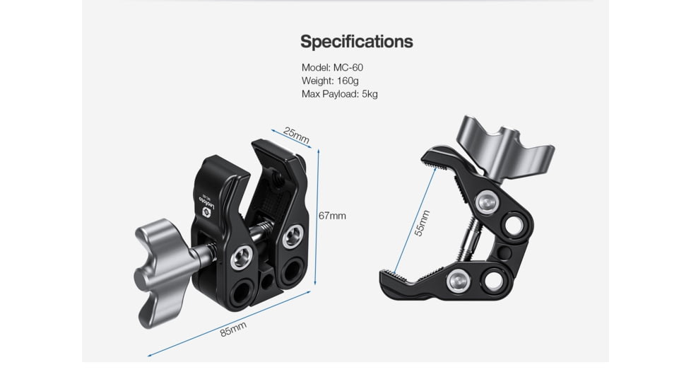 Leofoto MC-60 Multipurpose Clamp, Black, MC-60