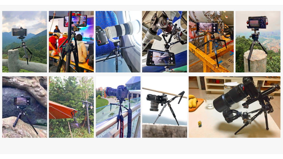 Leofoto MT-03/LH-25 Mini Tripod w/ Mini Ball Head Kit and Bag, Black, MT-03+LH-25