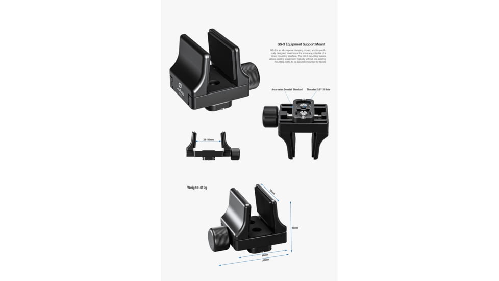 Leofoto SA-363CX/MK-40X/GS-3 Outdoors Tripod w/ Ball Head and Clamp Set, Black, SA-363CX+MK-40X+GS-3