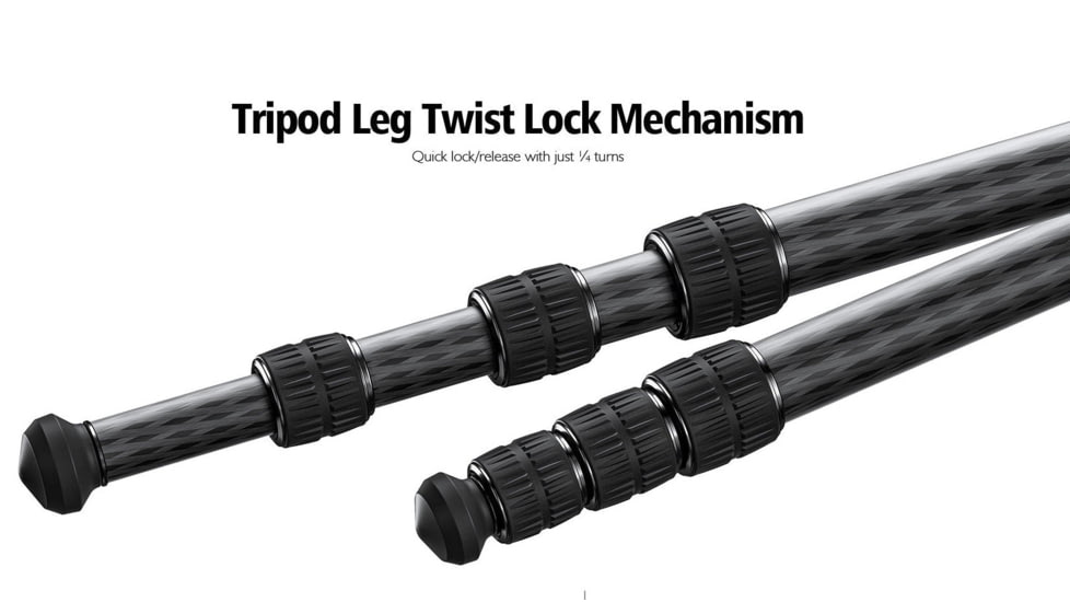 Leofoto SA-404CLX Outdoors Tripod w/o Head, Black, SA-404CLX