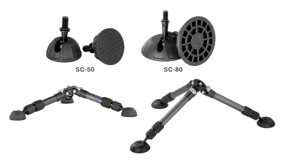 Leofoto SC-80 Universal Rubber Tripod Feet 3/8'' Grippy - Set of 3, Black, SC-80