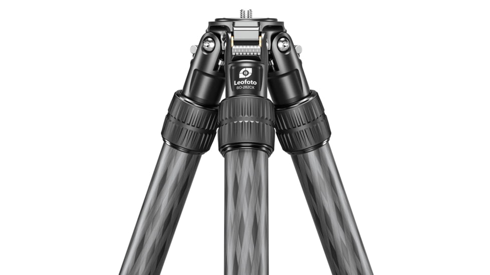 Leofoto SO-282CX Inverted Outdoors Series Carbon Fiber Tripod w/ FIXED Apex/Platform, Black, SO-282CX