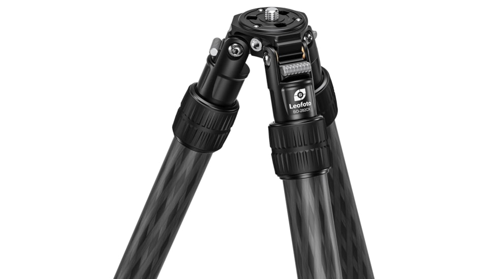 Leofoto SO-282CX Inverted Outdoors Series Carbon Fiber Tripod w/ FIXED Apex/Platform, Black, SO-282CX