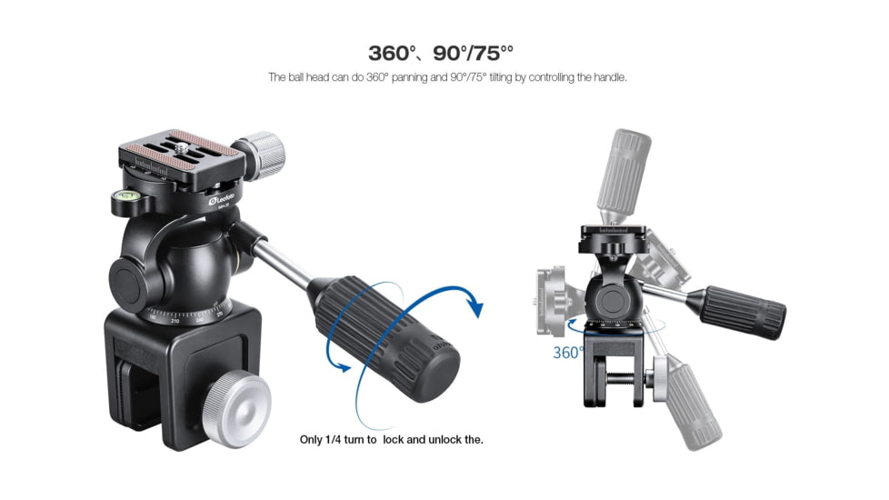 Leofoto WN-01/SW-01 Car Window Clamp Kit, Windows Mounting Head for Binoculars/ Lens and Camera, Black, WN-01+SW-01