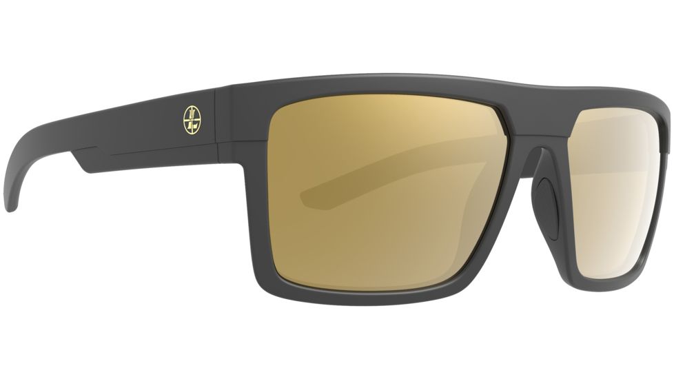 Leupold Becnara Sunglasses, Matte Black Frame, Square Bronze Mirror Lens, Polarized, Regular-Wide, 179103