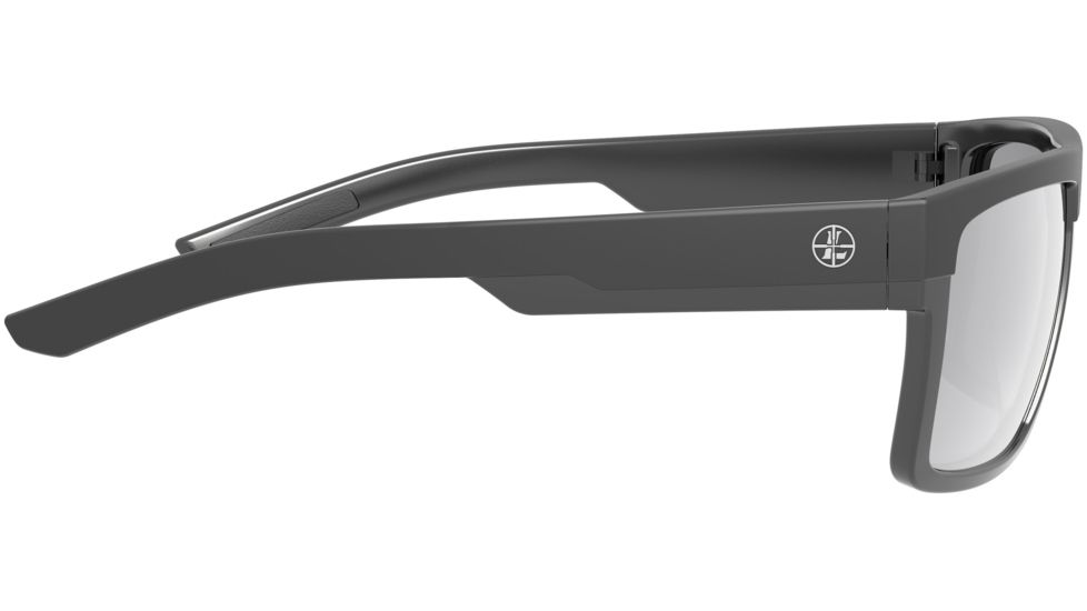 Leupold Becnara Sunglasses, Matte Black/Gloss Black Frame, Square Shadow Gray Flash Lens, Polarized, Regular-Wide, 179102