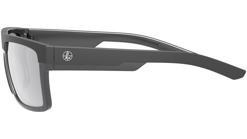 Leupold Becnara Sunglasses, Matte Black/Gloss Black Frame, Square Shadow Gray Flash Lens, Polarized, Regular-Wide, 179102