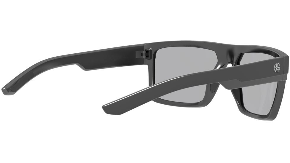 Leupold Becnara Sunglasses, Matte Black/Gloss Black Frame, Square Shadow Gray Flash Lens, Polarized, Regular-Wide, 179102