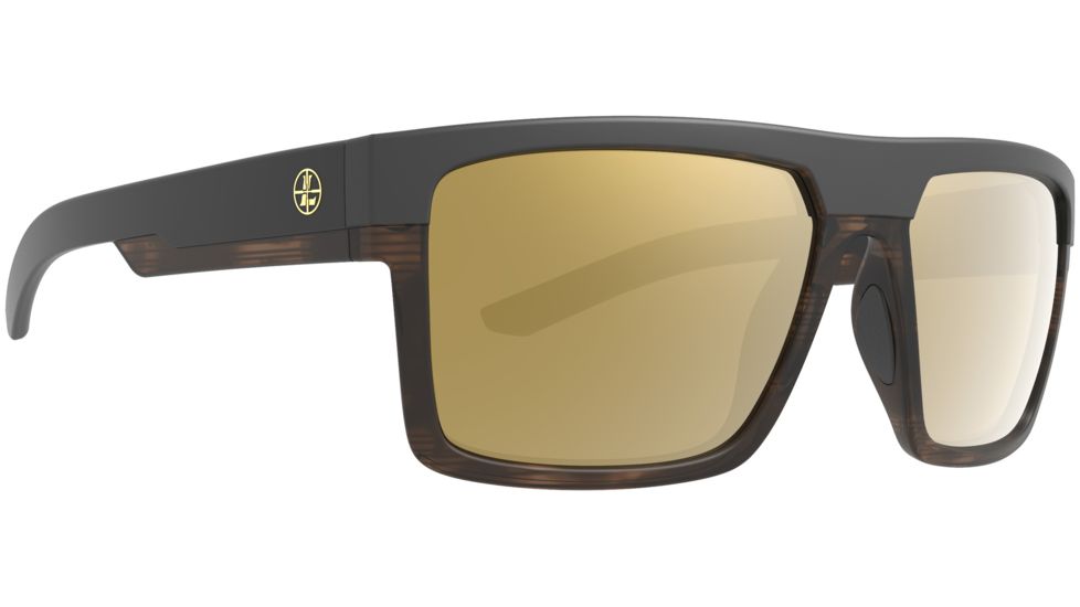 Leupold Becnara Sunglasses, Matte Black/Tortoise Frame, Square Bronze Mirror Lens, Polarized, Regular-Wide, 179101