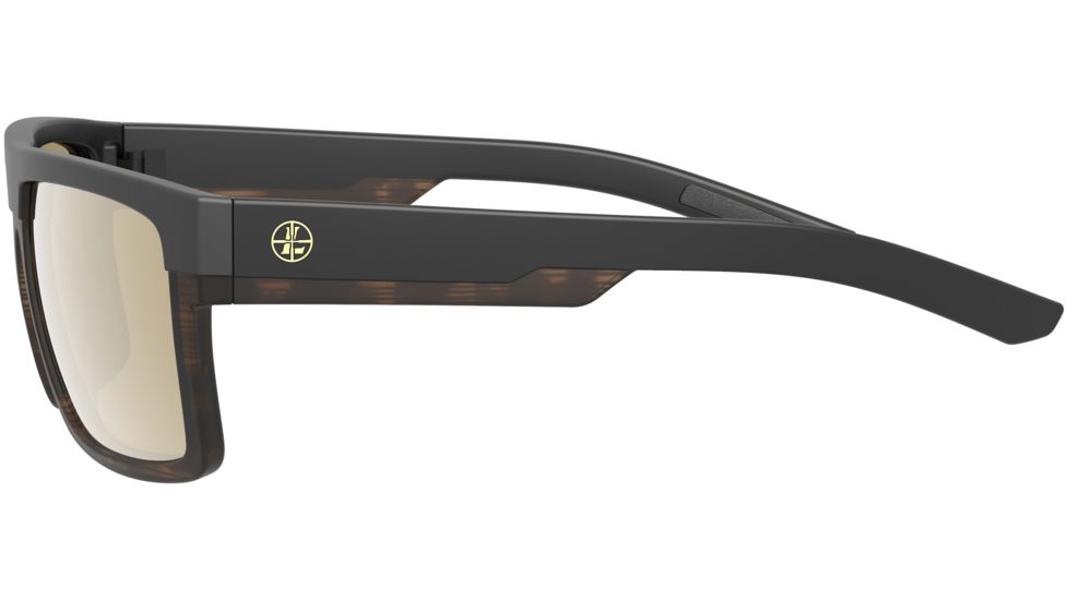 Leupold Becnara Sunglasses, Matte Black/Tortoise Frame, Square Bronze Mirror Lens, Polarized, Regular-Wide, 179101