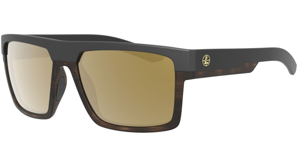 Leupold Becnara Sunglasses, Matte Black/Tortoise Frame, Square Bronze Mirror Lens, Polarized, Regular-Wide, 179101