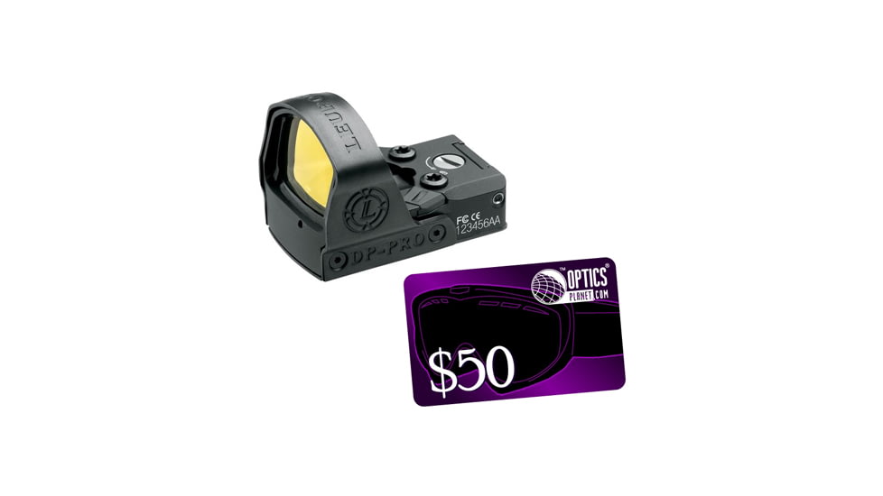 Leupold DeltaPoint Pro Red Dot Sight, 2.5 MOA Red Dot Reticle, Glock Mounting Kit &amp; 50 OpticsPlanet.com Gift Certificate, Black, 119688-KIT2