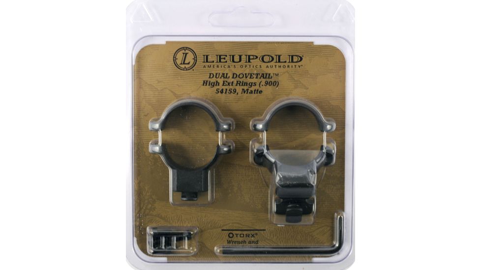 Leupold Dual Dovetail DD Rings, Universal, 1 in, Extra High, Matte, Black, 54159