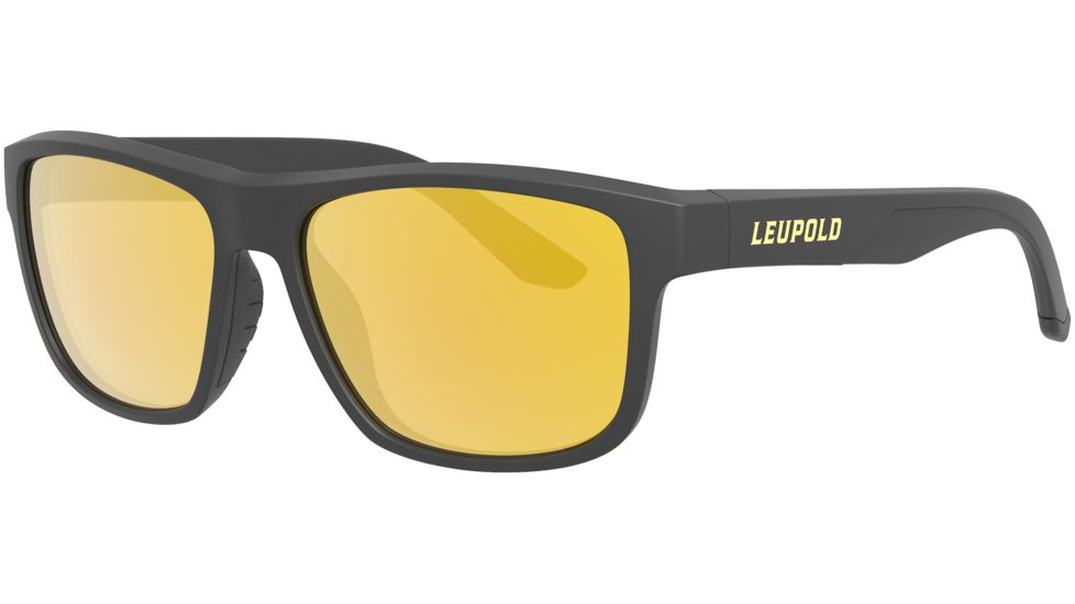Leupold Katmai Sunglasses, Matte Black Frame, Square Orange Mirror Lens, Polarized, Narrow-Regular, 179631
