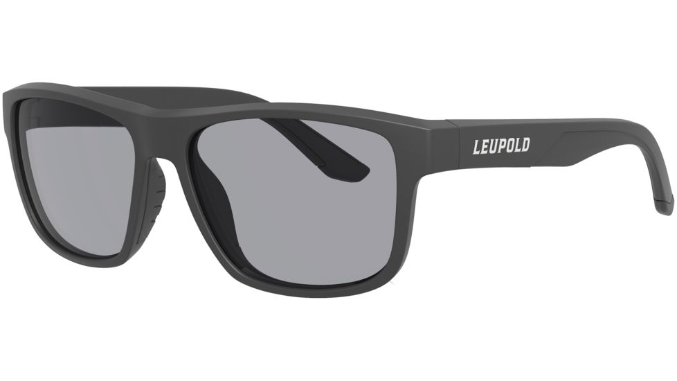 Leupold Katmai Sunglasses, Matte Black Frame, Square Shadow Gray Lens, Polarized, Narrow-Regular, 179100