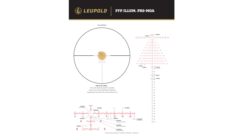 Leupold Mark 4HD M1C3 6-24x52mm 34mm Tube Rifle Scope, First Focal Plane, PR2-MOA Reticle, Black, 188483