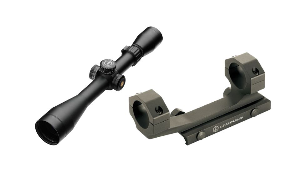 Leupold Mark AR MOD 1 3-9x40mm P5 Dial Rifle Scope, Matte Black, Duplex Reticle 115389, w/ Leupold Mark 2 IMS Integral Mounting System Matte, 30mm Ring