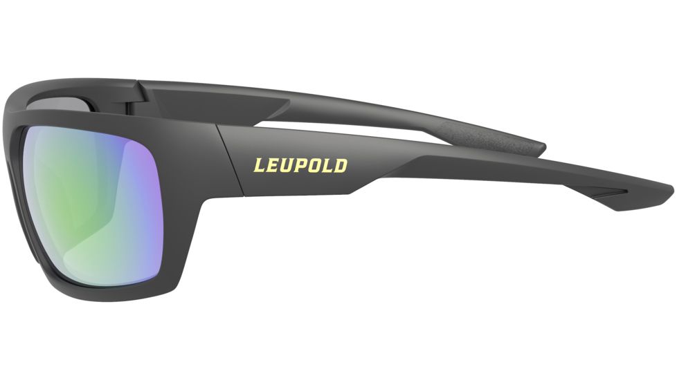 Leupold Packout Mens Sunglasses, Matte Black Frame, Square Emerald Mirror Lens, Polarized, Regular, 179095