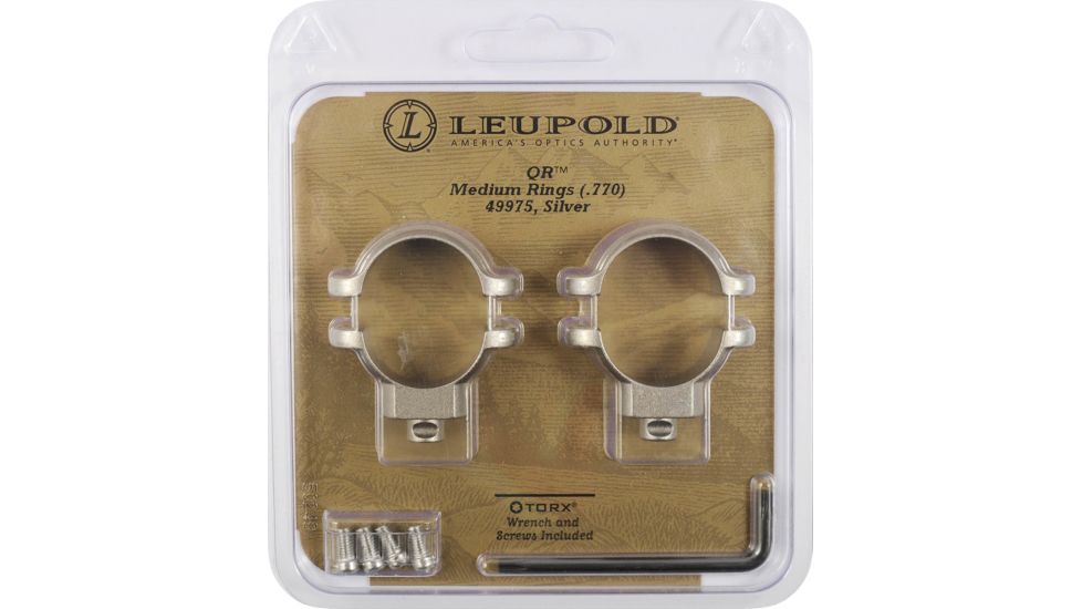 Leupold Quick Release Rifle Scope Rings, 1in, Medium, Silver 49975