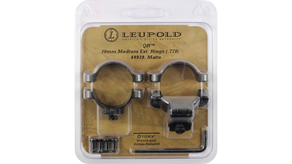 Leupold Quick Release Rifle Scope Rings, 30mm, Medium, Gloss Black 49939