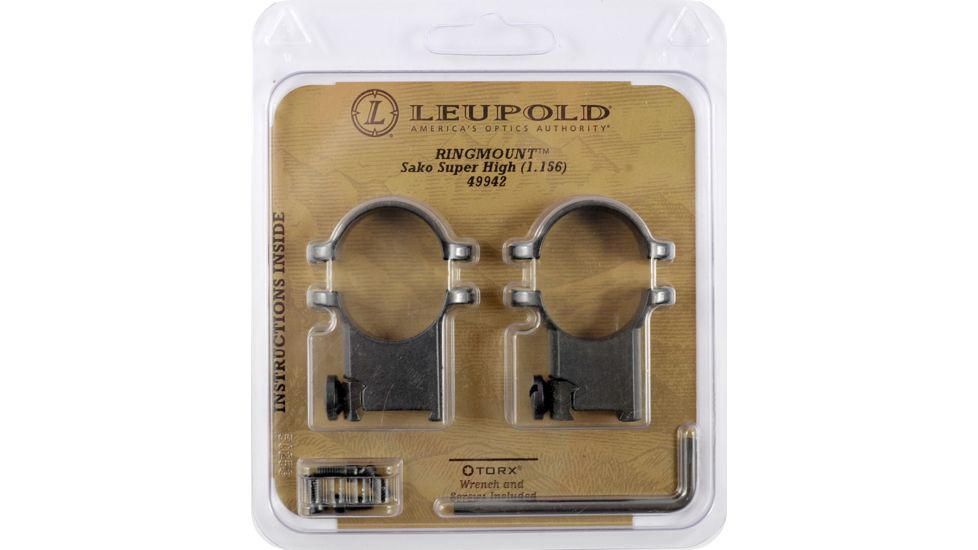 Leupold Sako Ring Mounts, 1in, Super High, Gloss Black 49942