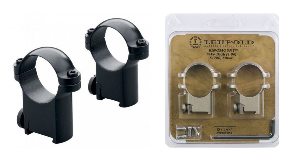 Leupold Sako Ring Mounts, Black, Silver