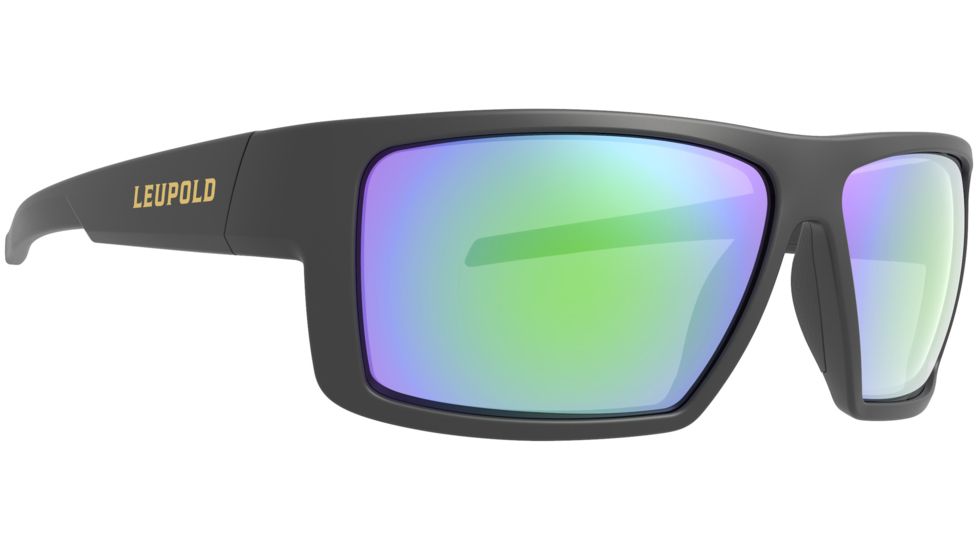 Leupold Switchback Mens Sunglasses, Matte Black Frame, Square Emerald Mirror Lens, Polarized, Regular-Wide, 179093