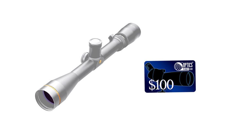 Leupold VX-3 3.5-10x40 mm Rifle Scope - Silver Finish, Boone and Crockett Reticle, FREE 100 OpticsPlanet E-Gift Certificate