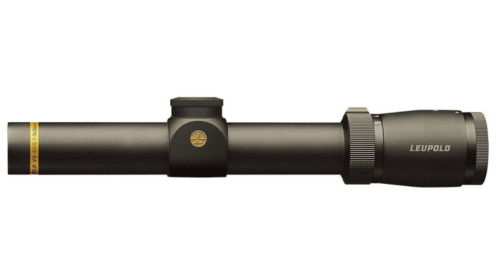 Leupold VX-5HD 1-5x24mm Rifle Scope, 30 mm Tube, Second Focal Plane, Black, Matte, Red FireDot Duplex Reticle, MOA Adjustment, 172367