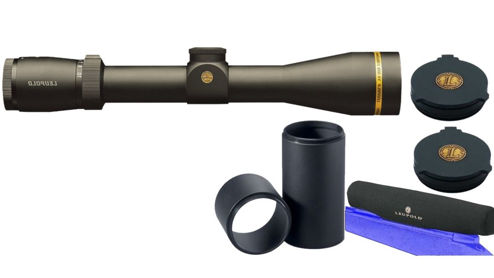 Leupold VX-5HD 3-15x44mm Rifle Scope, 30 mm Tube, Second Focal Plane, Black, Matte, Non-Illuminated Impact-29 MOA Reticle, MOA Adjustment, w/ Lens Covers, Sunshade &amp; Scope Cover, 171716-KIT1