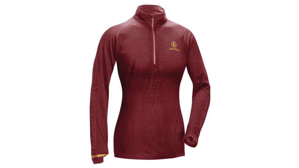 Leupold W's Secluded Baselayer 1/2 Zip Jacket, Wine, Small, 170573