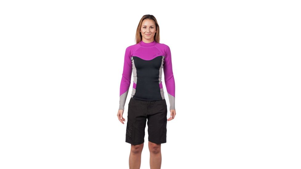 Level Six Womens Sombrio Long Sleeve Neoprene Rashguard, Aubergine, Extra Small, GWT-LSSM-AU-XS