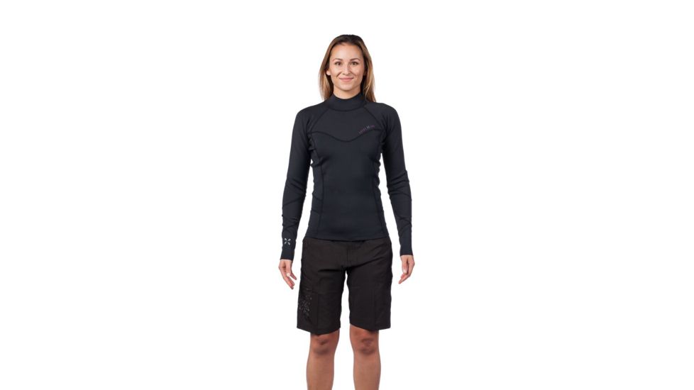 Level Six Womens Sombrio Long Sleeve Neoprene Rashguard, Black, Extra Small, GWT-LSSM-BK-XS