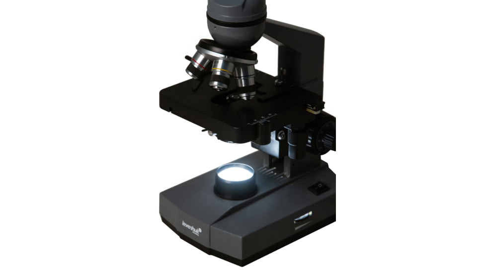 Levenhuk 320 BASE Biological Monocular Microscope, Optical Glass, 40-1000x, 23.2mm, Grey/Black, Middle, 73811