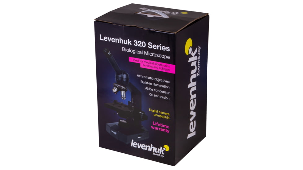 Levenhuk 320 BASE Biological Monocular Microscope, Optical Glass, 40-1000x, 23.2mm, Grey/Black, Middle, 73811
