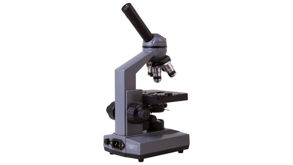 Levenhuk 320 BASE Biological Monocular Microscope, Optical Glass, 40-1000x, 23.2mm, Grey/Black, Middle, 73811