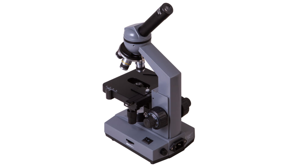 Levenhuk 320 BASE Biological Monocular Microscope, Optical Glass, 40-1000x, 23.2mm, Grey/Black, Middle, 73811